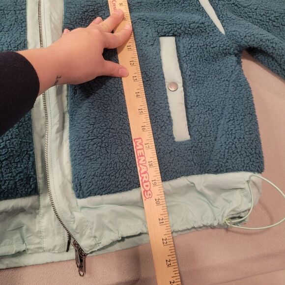 Free People Teal Blue Courtside Fleece Jacket Size Small - Picture 7 of 8